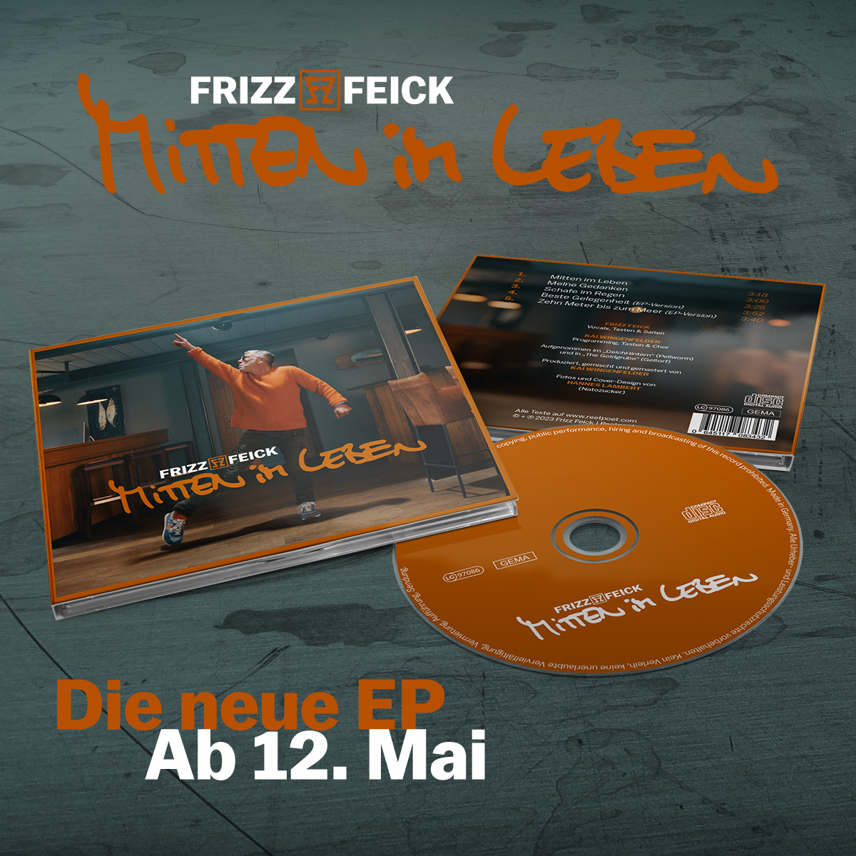 m Freitag den 12. Mai 2023 erscheint die neue EP „Mitten im Leben“. Der dritte Teil der von Kai Wingenfelder (Fury) produzierten Trilogie. 5 Tracks (inkl. Bonus-Versionen).